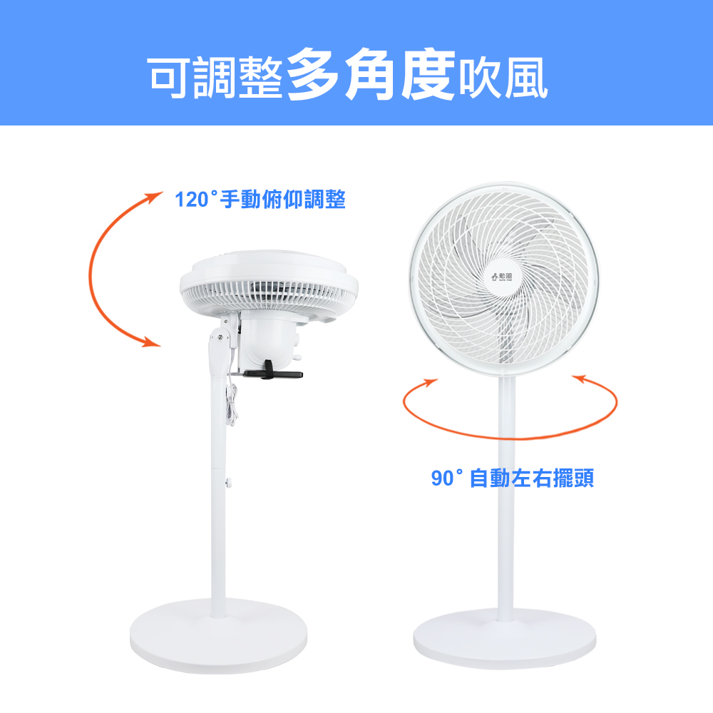 【勳風】16吋360°擺頭DC電風扇桌立扇空氣循環扇 HFB-S1608