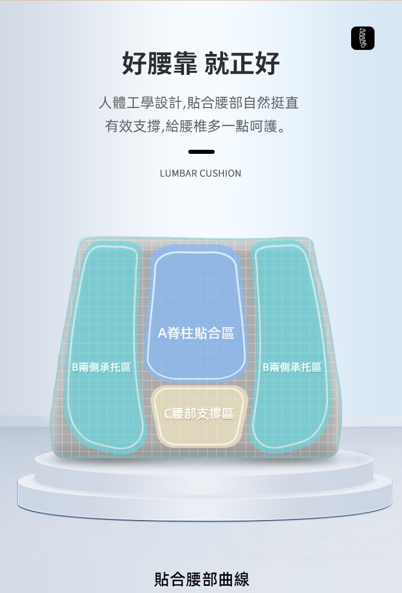 人體工學辦公椅坐墊靠枕組 椅墊 辦公椅 沙發 課桌椅 腰靠 中號/大號