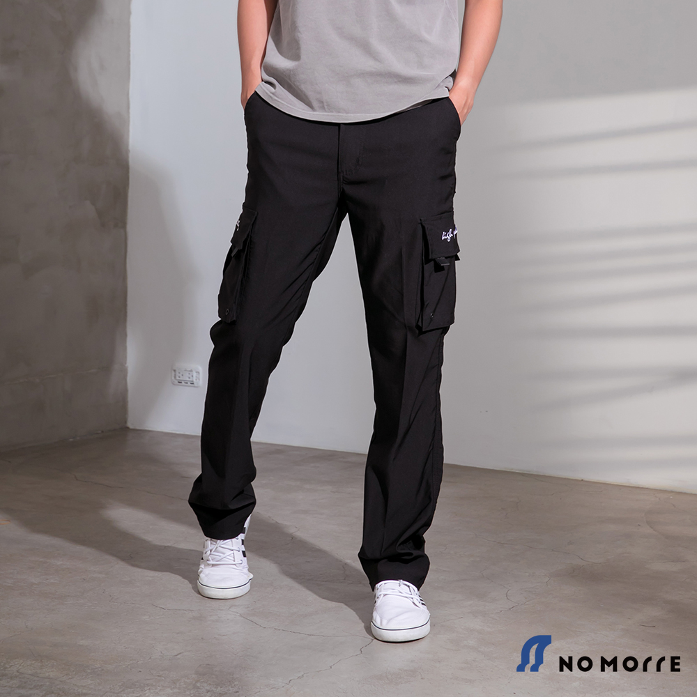 【NoMorre】男裝 工作褲 直筒褲 彈力 輕量 多口袋 繡花(