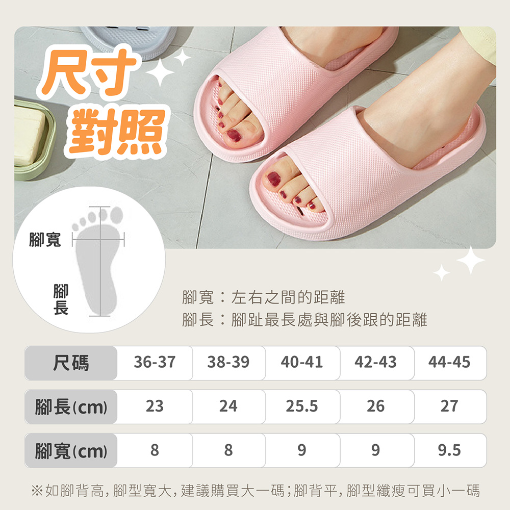 Q彈柔軟EVA超防滑排水拖鞋 36-45