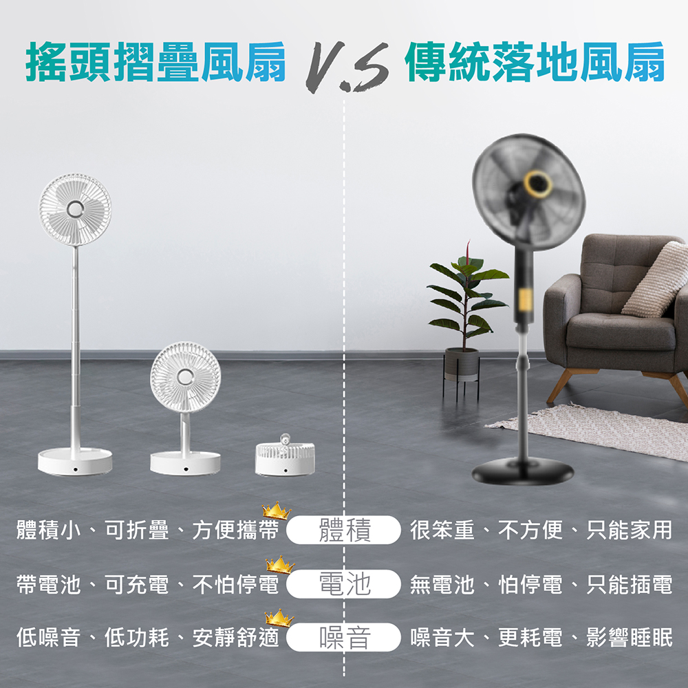 可遙控伸縮折疊USB充電風扇Q7