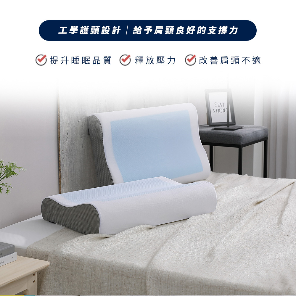 【BEST】冰晶涼感記憶枕 涼感枕頭 贈3M防潑水大和枕套(灰)