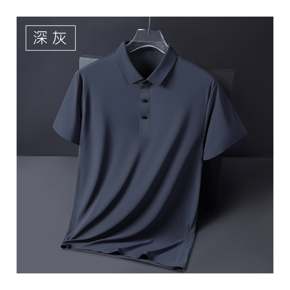 輕薄涼感冰絲透氣商務休閒POLO衫 4色 XL-4XL polo上衣 冰絲上衣