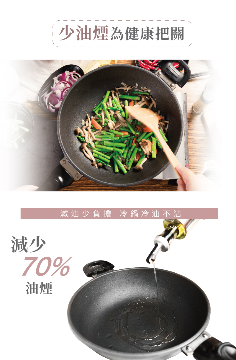 【elife易廚】真8層不沾鍋(深平底鍋26CM/平底炒鍋32CM附鍋蓋+木鏟)
