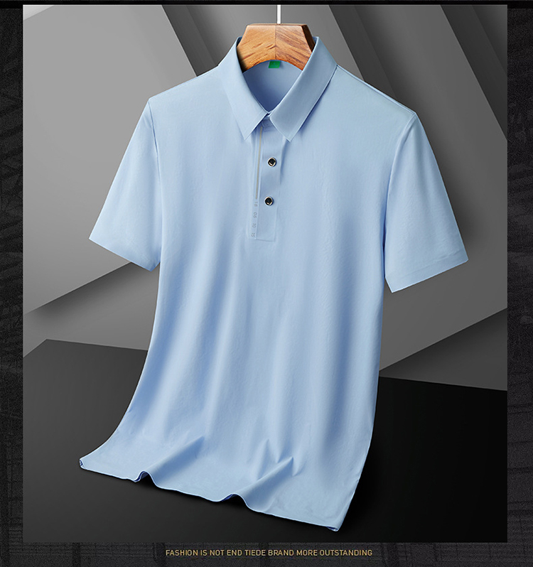 商務紳士高彈性免燙冰絲POLO衫 涼感上衣 L-6XL 8色 透氣吸濕排汗