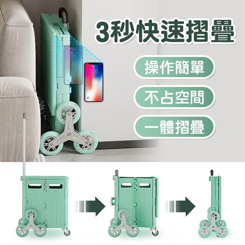 二代升級75L超大容量萬向摺疊購物車 一般款 爬梯款 可平拉設計 含精美杯架