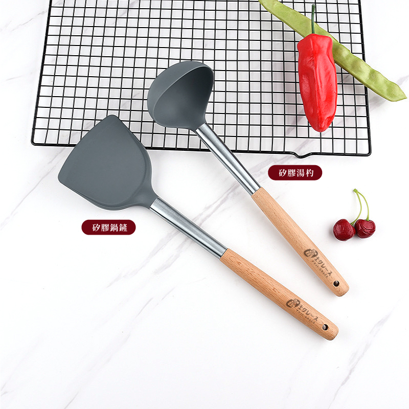 【FUJI-GRACE】雙層不沾鍋16cm 牛奶鍋 平底鍋 鍋蓋 鍋鏟 湯勺