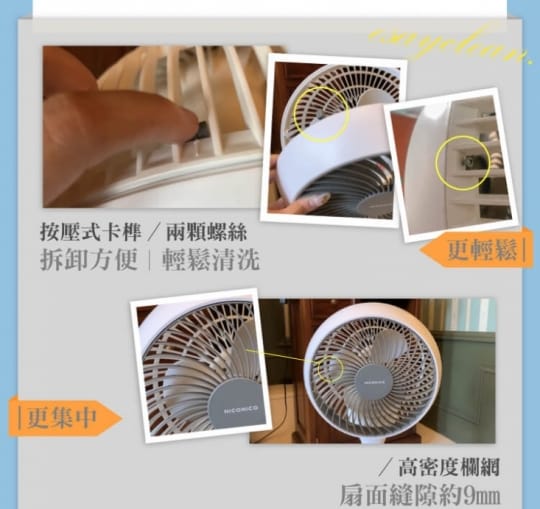 NICONICO小白360度循環陀螺立扇NI-GS902