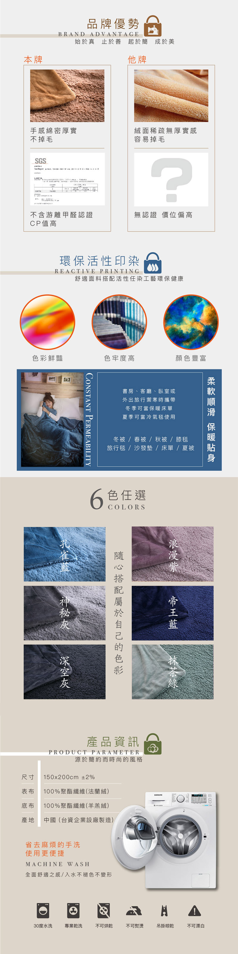【ISHUR伊舒爾】買1送1 夢幻純色法蘭絨x羊羔絨毯被(法蘭絨毯
