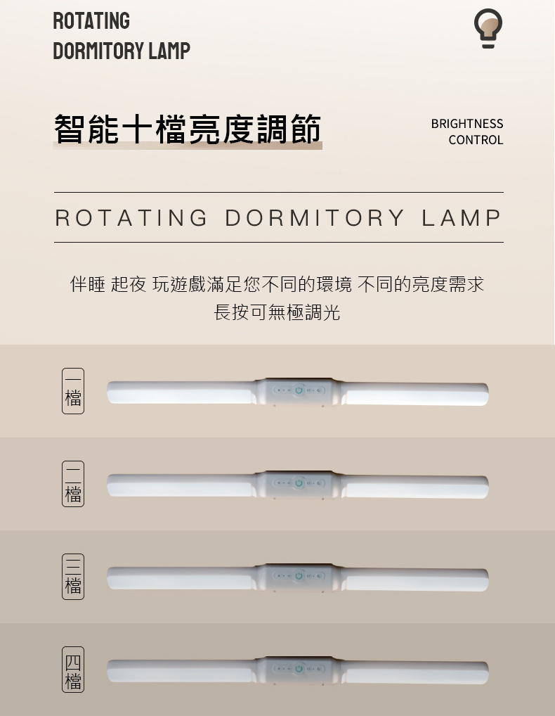 磁吸式雙頭USB充電旋轉LED檯燈