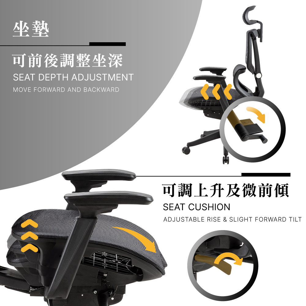 【E-home】Carlo卡洛意式高階底盤德國網人體工學電腦椅