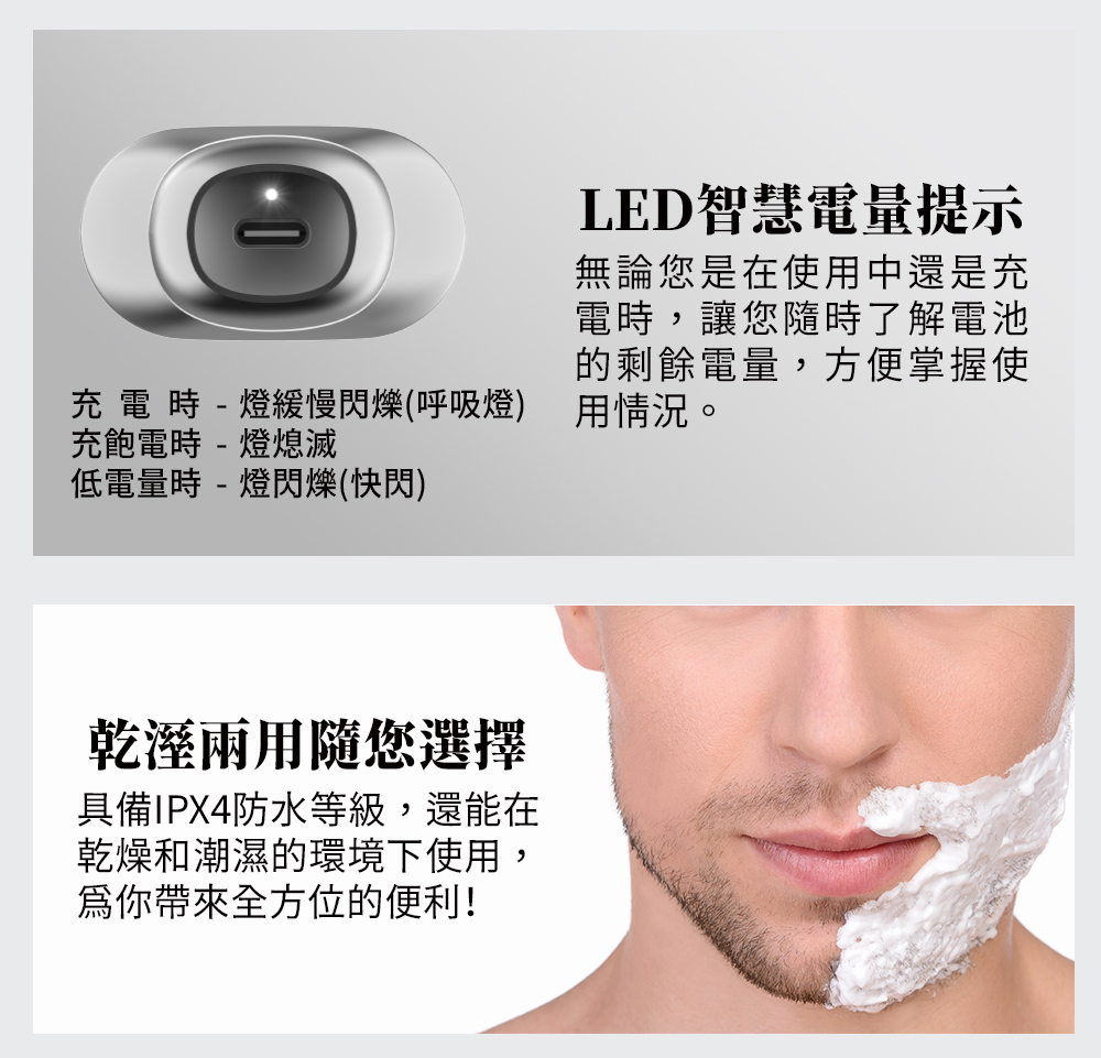 【G-PLUS 拓勤】GP-RE001 USB Type-C 電動刮鬍刀