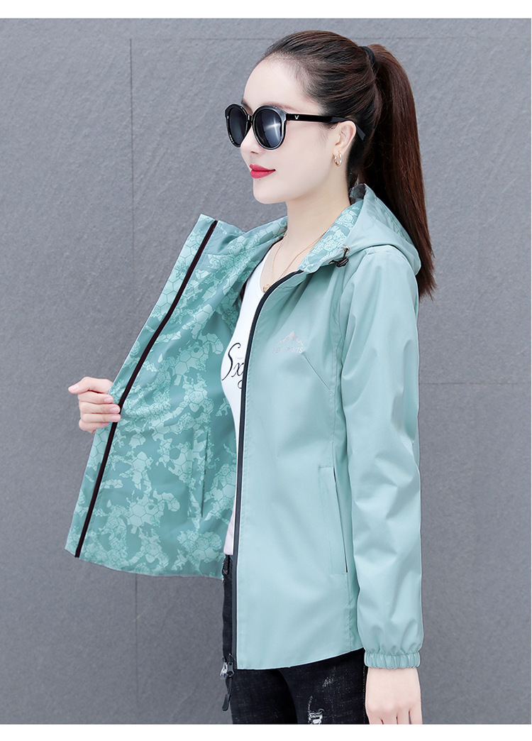 薄款兩面穿休閒連帽撞色外套 L-3XL 4色 防曬防風外套