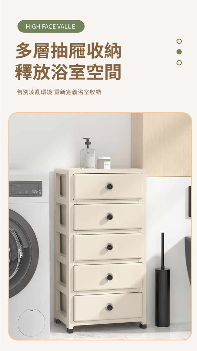 【IDEA】全白簡約五層抽屜收納櫃