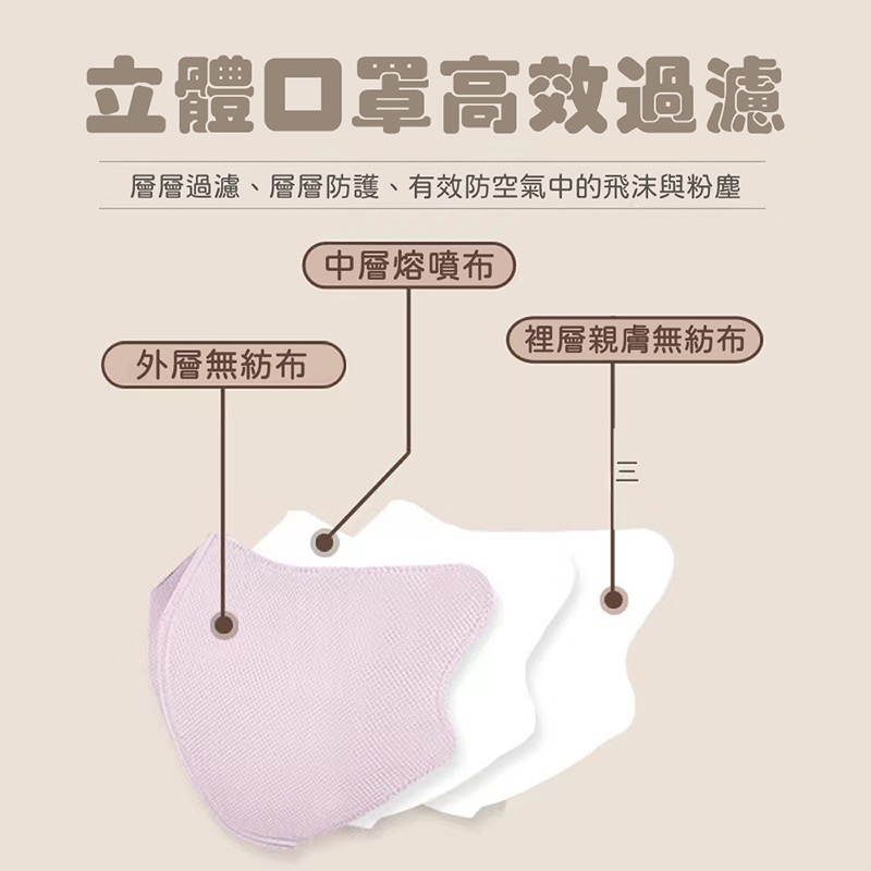 【翠樂絲】美顏女神3D立體成人口罩-獨立包裝(10入包)