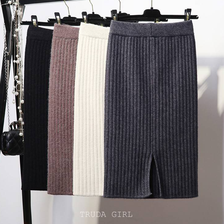 加厚羊絨混紡保暖針織裙 (長/短款)