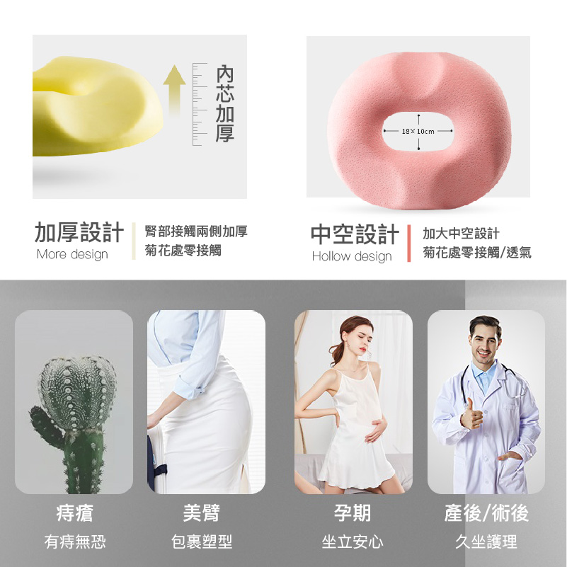 3D美臀減壓透氣加厚甜甜圈坐墊 一般款/凝膠款