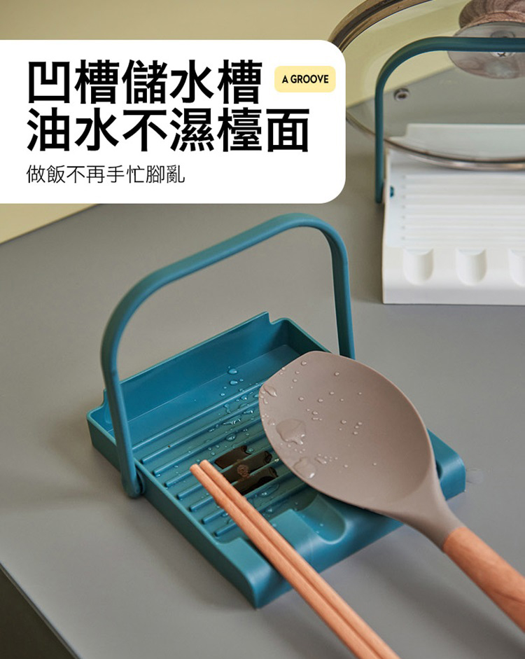 懸掛廚房湯勺鍋鏟防油墊(白色/藍色)