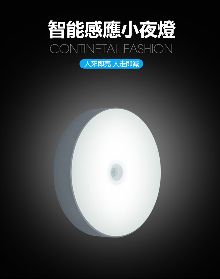 LED磁吸式圓形智能人體感應燈