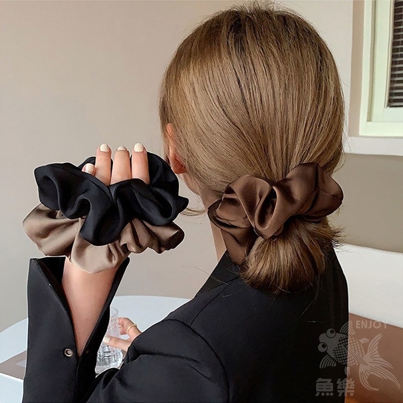 法式綢緞輕柔優雅風髮圈 髮飾 1組5入