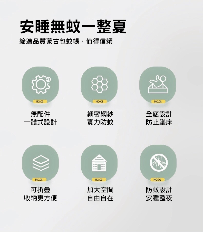 免安裝加高寬三開門蚊帳