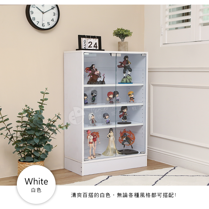 MIT多層功能收納展示櫃 百搭質感 強化玻璃 防傾倒 (漂流木紋/集成木紋)