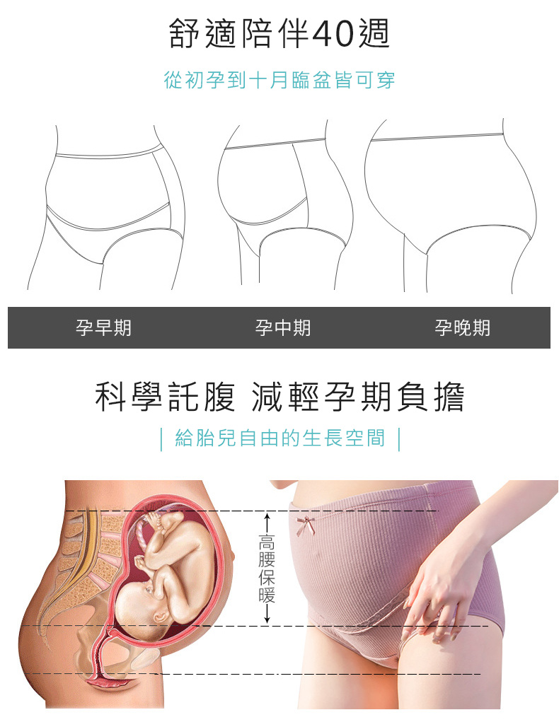 蝴蝶結U型親膚高腰托腹孕婦內褲 L-XXL 大尺碼內褲