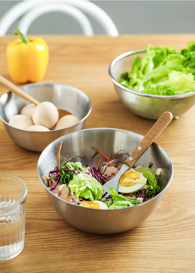 多用途304不鏽鋼蔬果調理盆瀝水籃6件組