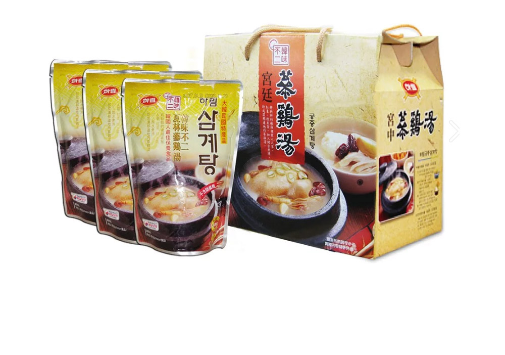 【韓味不二】韓國原裝進口 夏林人蔘雞湯禮盒組(1kg/包,3包/盒) 送禮首選