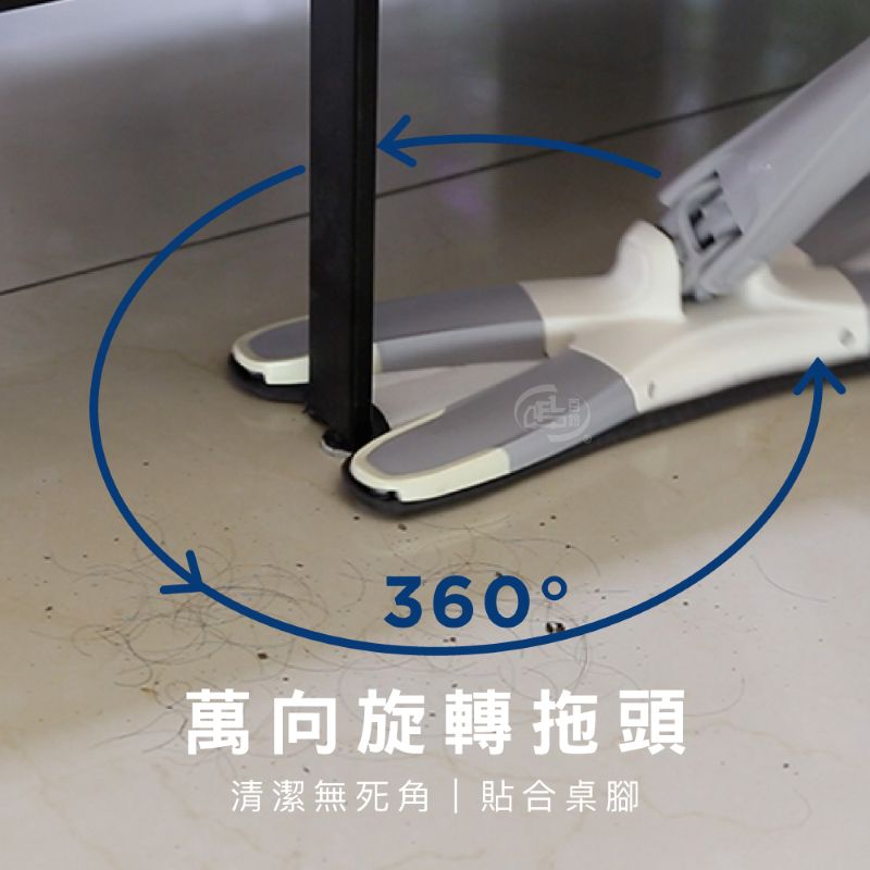 【百鈴】易秒擰免沾手X型加大平板拖把+吸水格紋小方巾 超值組 掃除用具