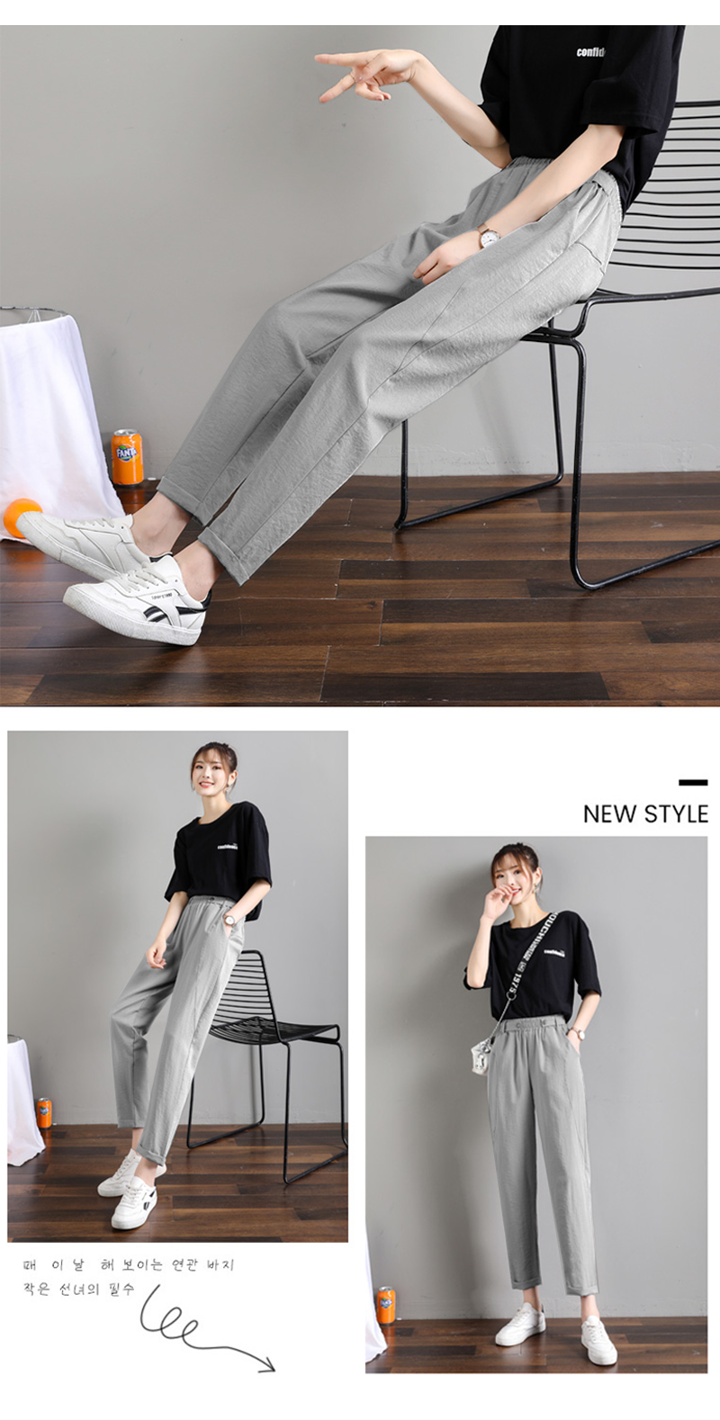 薄冰絲棉麻寬鬆透氣涼感大尺碼九分休閒棉麻褲 冰絲褲(S-3XL) 多色任選