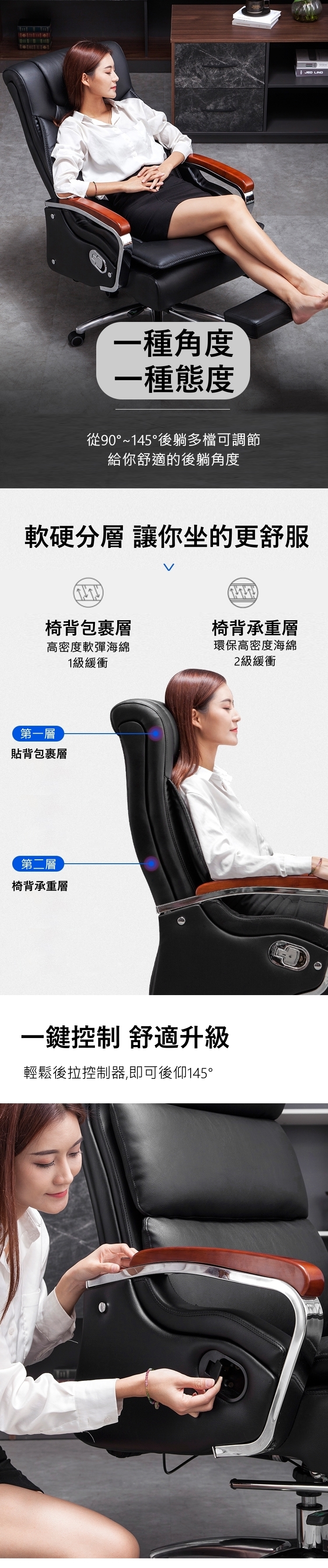 尊榮皮革辦公椅電腦椅