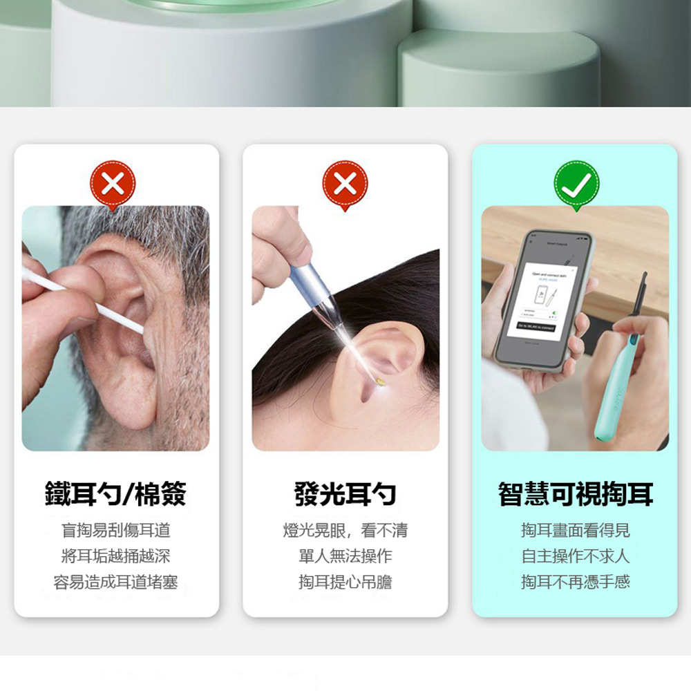 帶防塵蓋WiFi智慧可視掏耳棒 EAR-B5