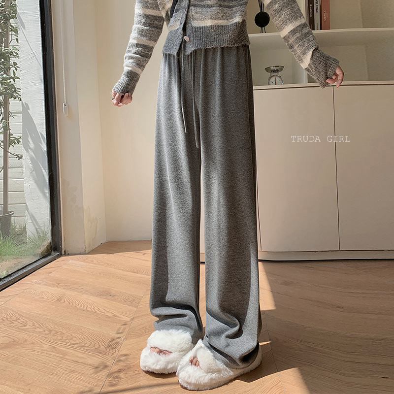 親膚修身顯瘦加絨羊絨糯米溜溜褲 寬褲 休閒褲 薄款/加絨款 M-XL