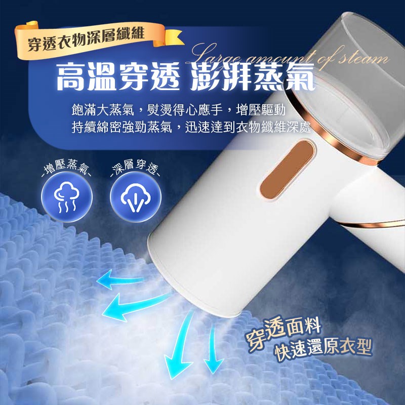 輕奢折疊速熱掛燙機 1400W大蒸氣 附壁掛支架 玫瑰金