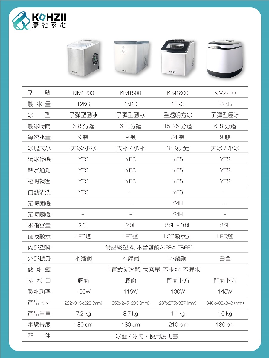 【品牌加碼 最高10%回饋】【KOHZII 康馳】24H定時全自動製冰機 KIM