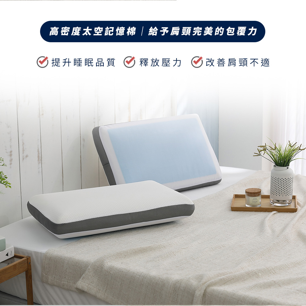 【BEST】冰晶涼感記憶枕 涼感枕頭 贈3M防潑水大和枕套(灰)