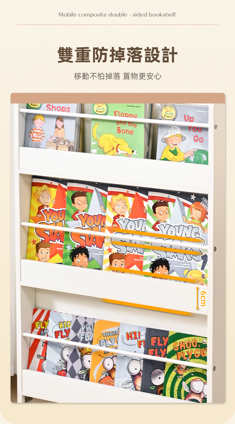 SGS認證創意雙面可移動兒童書櫃