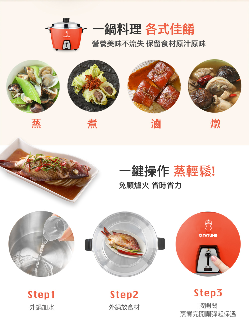 【TATUNG 大同】6人份經典紅電鍋-大同寶寶剪影款(TAC-06L-DRU)