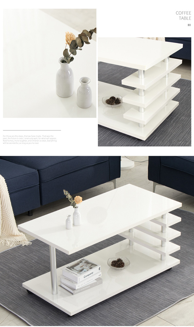 簡單木製單層架移動茶几(2色可選)