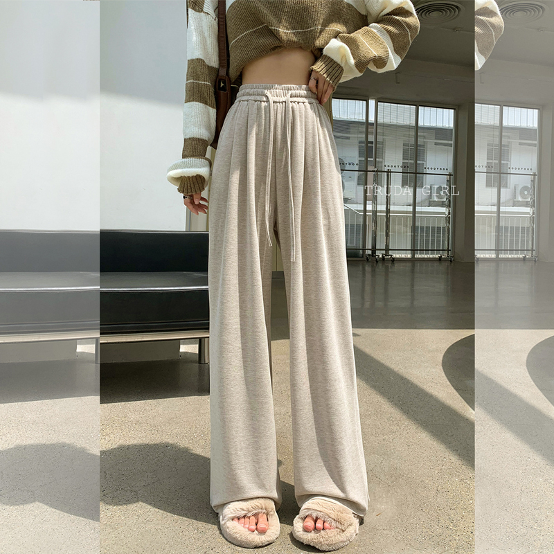 親膚修身顯瘦加絨羊絨糯米溜溜褲 寬褲 休閒褲 薄款/加絨款 M-XL