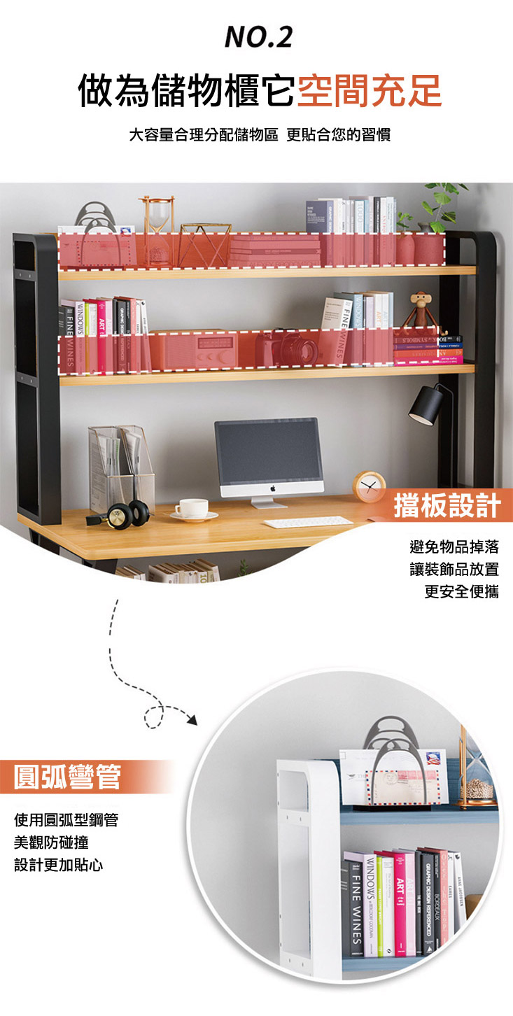 超加粗超穩固電腦桌書桌(100cm/120cm) 學生書桌/辦公桌/工作桌/書架