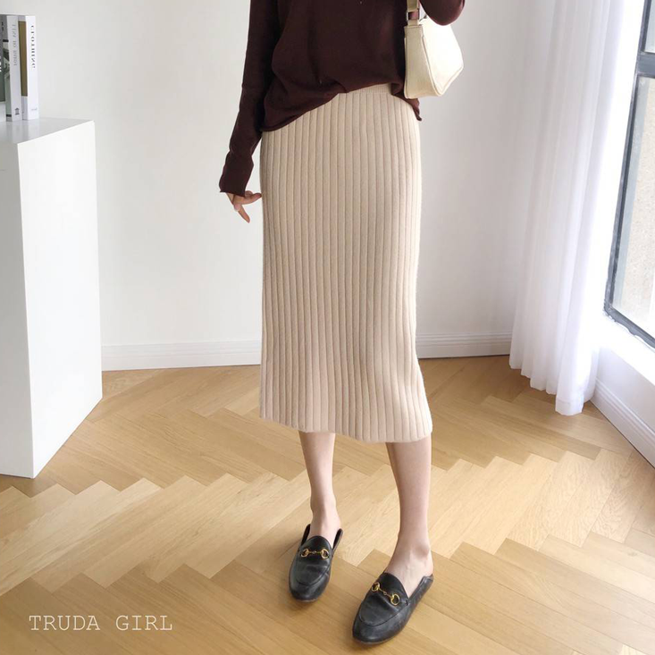 加厚羊絨混紡保暖針織裙 (長/短款)