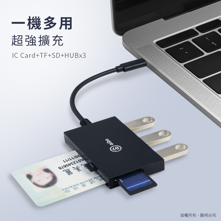 【aibo】多合一晶片讀卡機(附轉接頭) ATM 記憶卡 USB