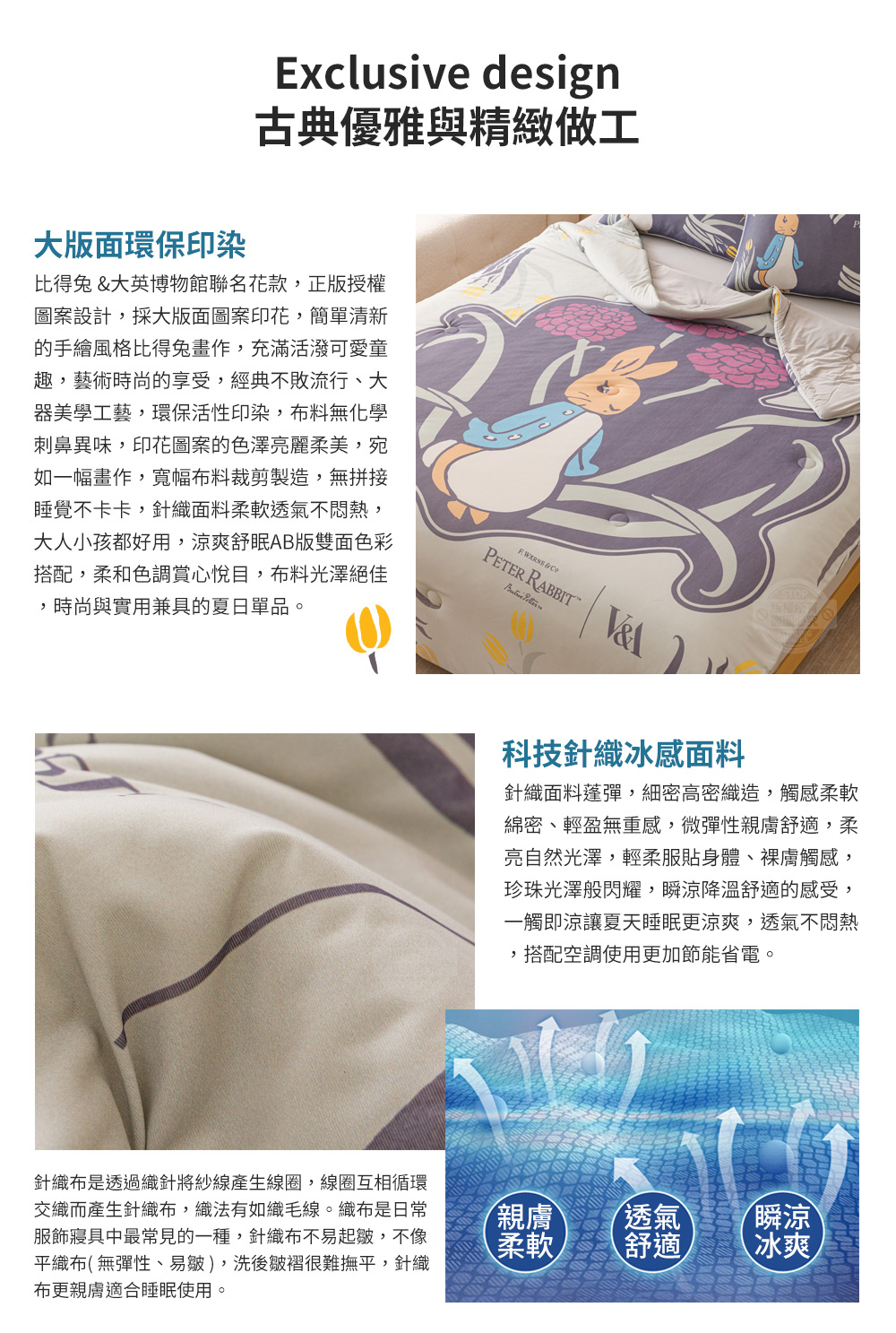 【PETER RABBIT】比得兔V&A博物館聯名冰絲涼被 涼感被 夏被 薄被