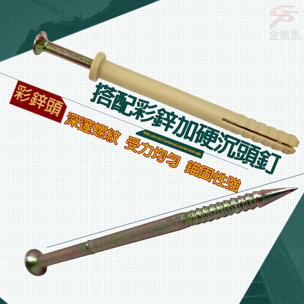 金德恩MIT 鍍鋅尼龍膨脹螺絲組GS02274