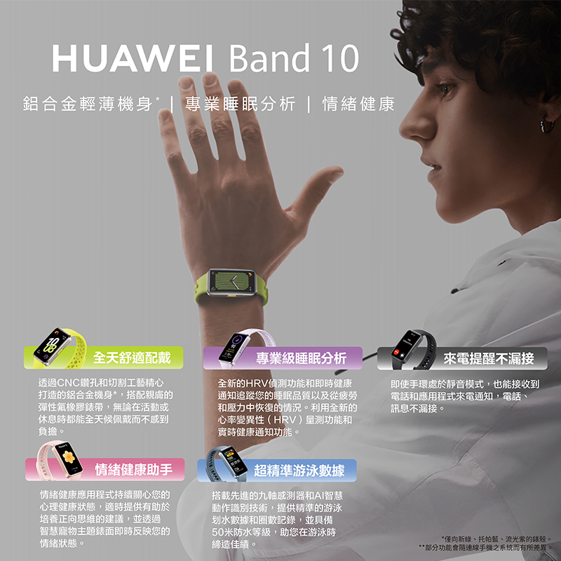 【HUAWEI 華為】Bnad 10 1.47吋智慧手環 健康手環 智能手錶