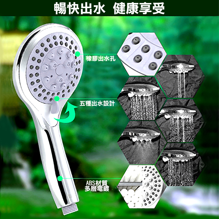 【WIDE VIEW】大面積五檔蓮蓬頭(BS-SH05)