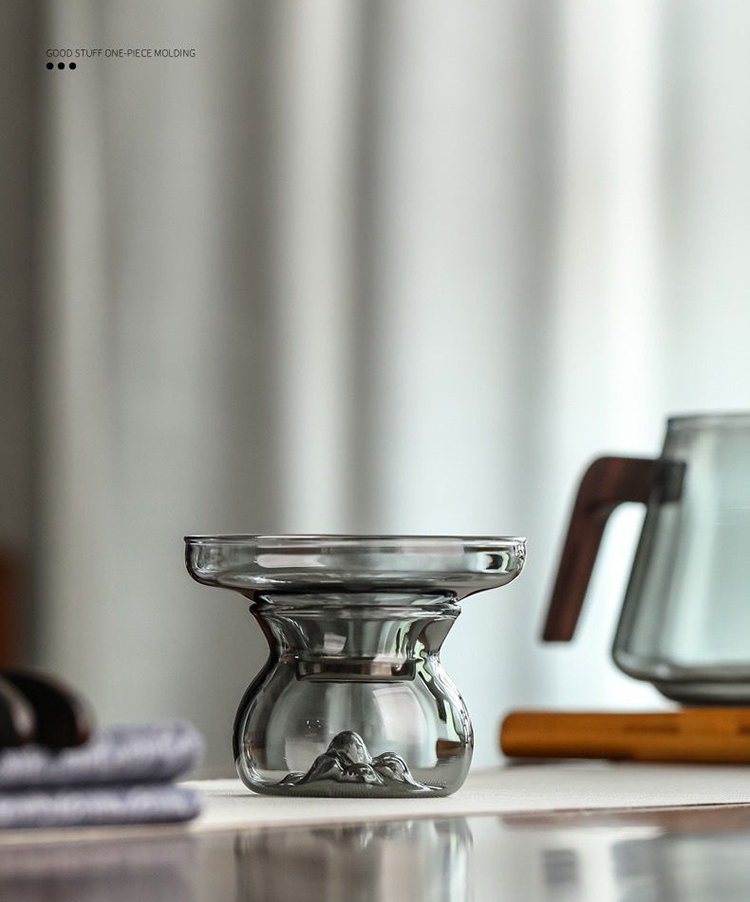 日式觀山耐熱玻璃茶漏濾茶器