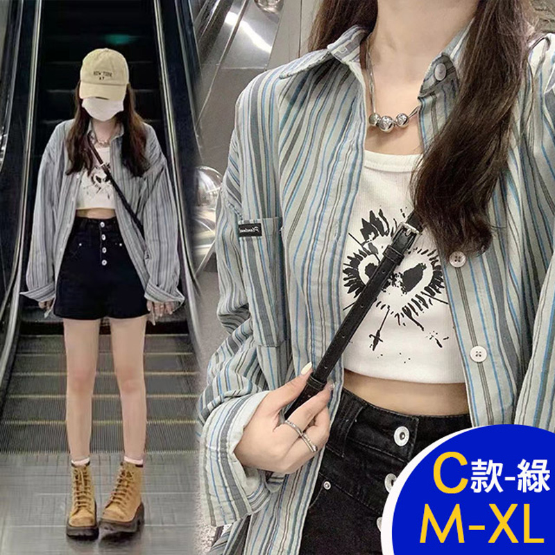 春夏休閒風寬鬆多款輕薄襯衫 長版襯衫 百搭上衣 多尺碼任選